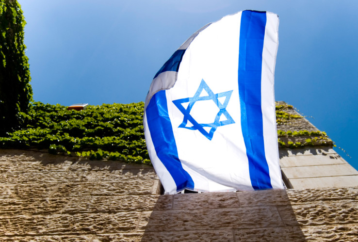 israel flag in window