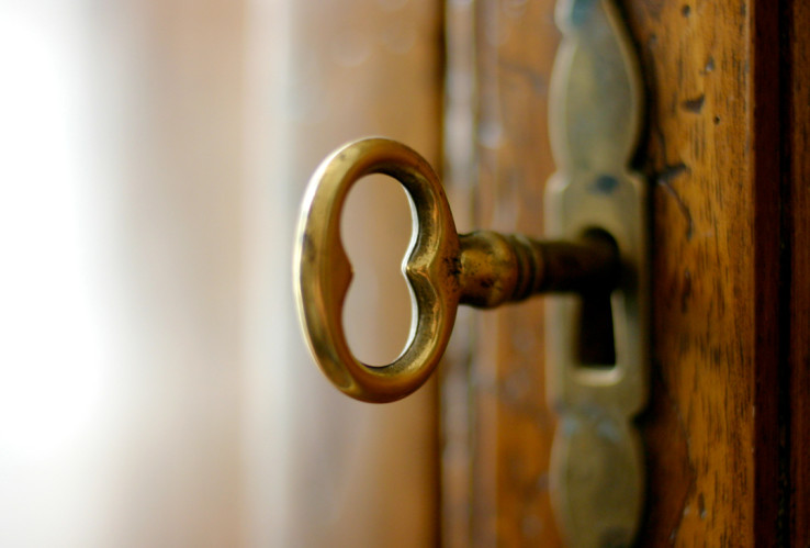 Key in a door
